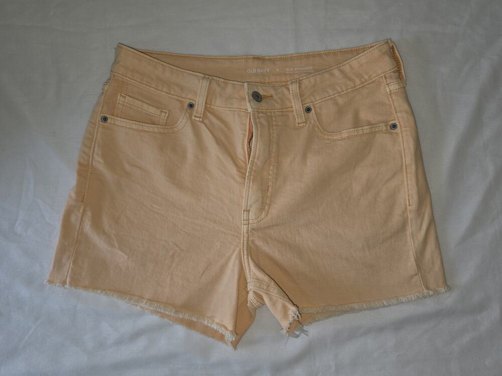 Women's Denim Old Navy OG Straight Peach Size 8 Raw Hem Shorts